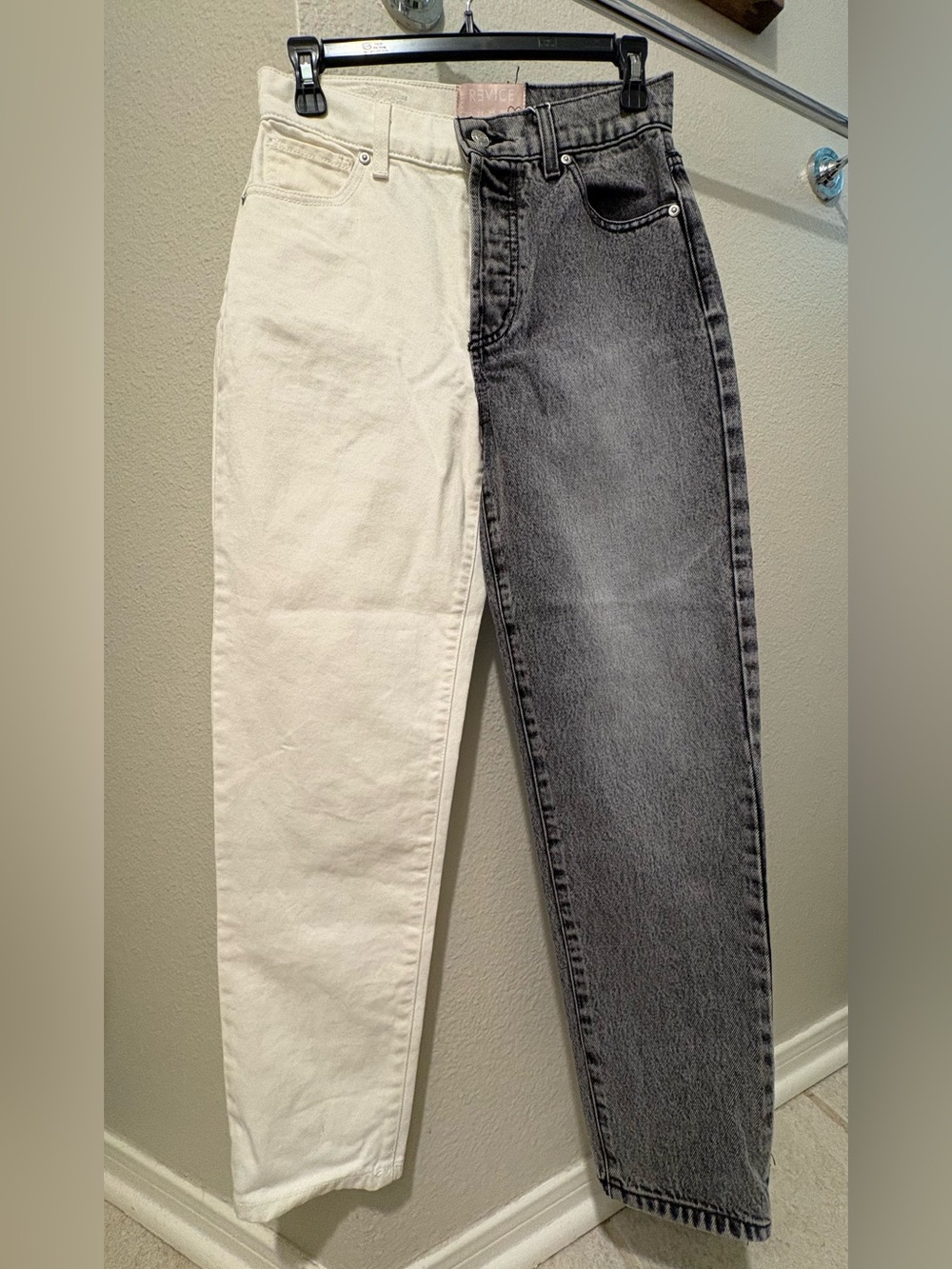 Revice Denim Women’s Two-Tone Black & White Straight Leg Jeans